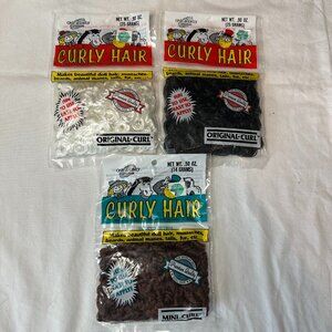 One & Only Curly Hair - White & Black Original Curl, Brown Mini Curl Doll Craft